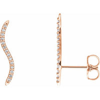 14K Rose 1/6 CTW Diamond Ear Climbers 1