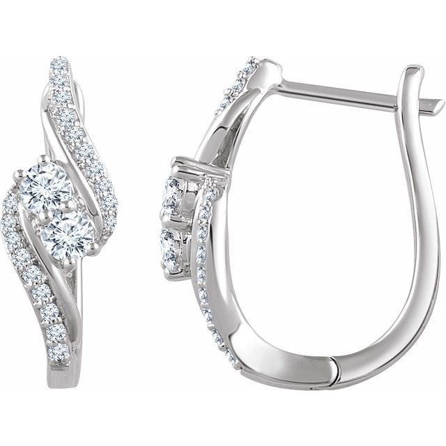 14K White 5/8 CTW Diamond Earrings 1