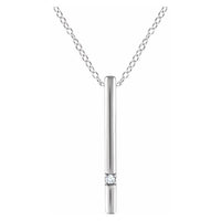 14K White .015 CT Diamond Bar 16-18" Necklace 1