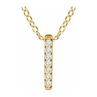 14K Yellow .05 CTW Diamond Bar 16-18" Necklace 1
