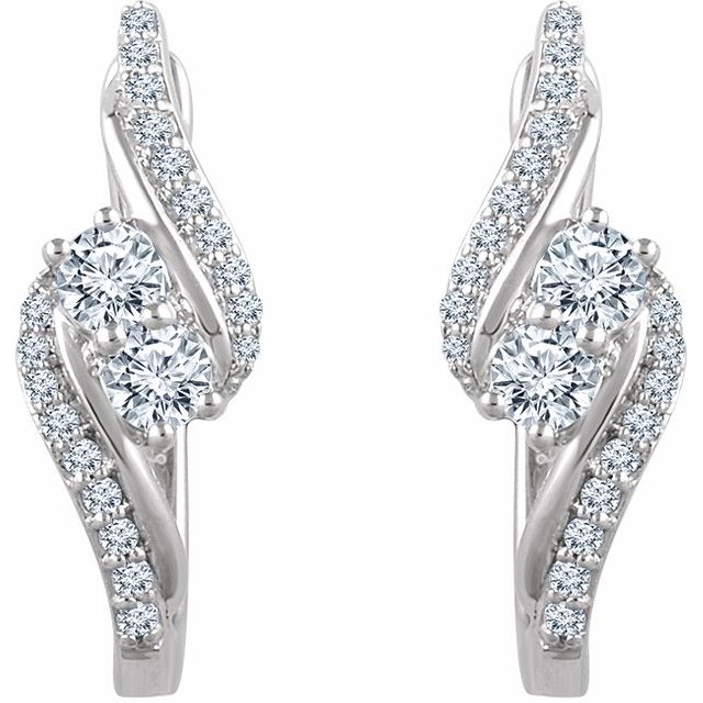 14K White 5/8 CTW Diamond Earrings 2