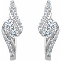14K White 5/8 CTW Diamond Earrings 2