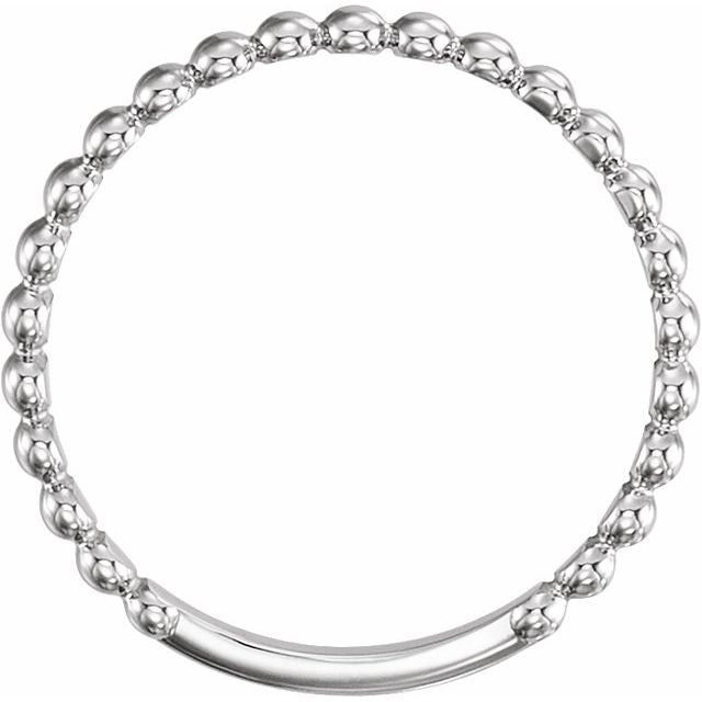 Platinum 2 mm Stackable Bead Ring 2