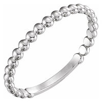 Platinum 2 mm Stackable Bead Ring 1