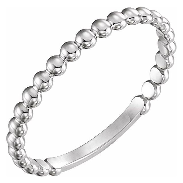 Sterling Silver 2 mm Stackable Bead Ring 1
