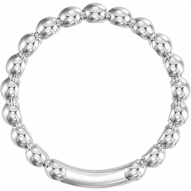 Sterling Silver 3 mm Stackable Bead Ring 2