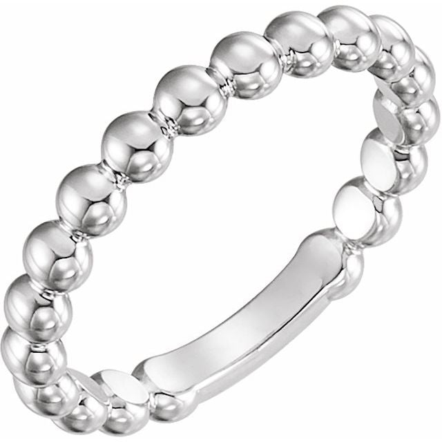 Sterling Silver 3 mm Stackable Bead Ring 1