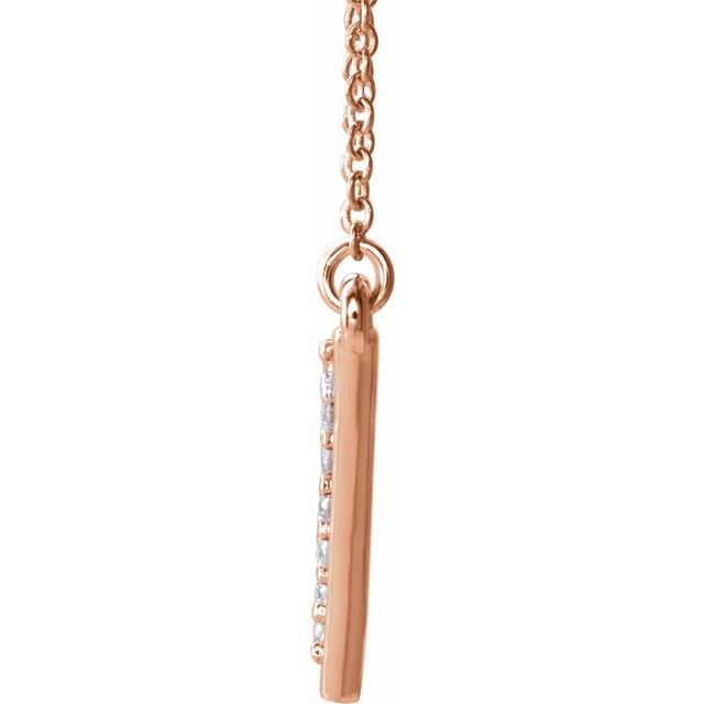 14K Rose 1/5 CTW Diamond Triangle 16.5" Necklace 2