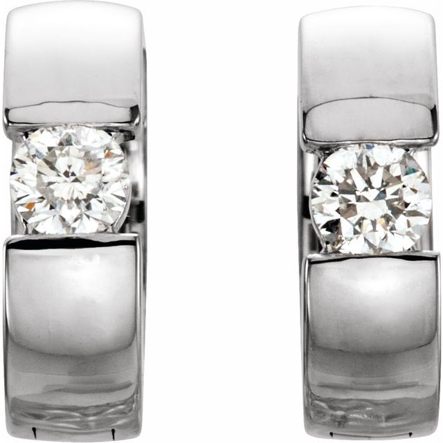 Platinum 1/4 CTW Diamond Hinged Earrings 2