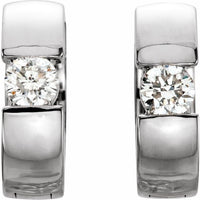 14K White 1/4 CTW Diamond Hinged Earrings 2
