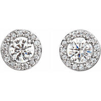 14K White 3/8 CTW Diamond Halo-Style Earrings 2