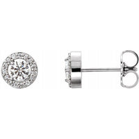 14K White 3/8 CTW Diamond Halo-Style Earrings 1
