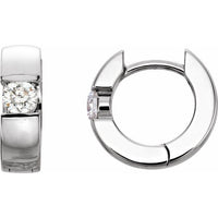 14K White 1/4 CTW Diamond Hinged Earrings 1