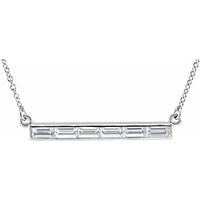 14K White 3/4 CTW Diamond Bar 17" Necklace 1