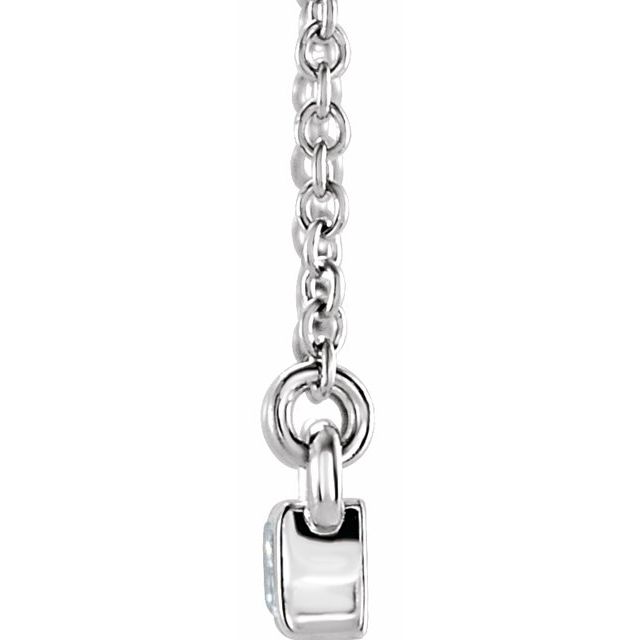14K White 3/4 CTW Diamond Bar 17" Necklace 2