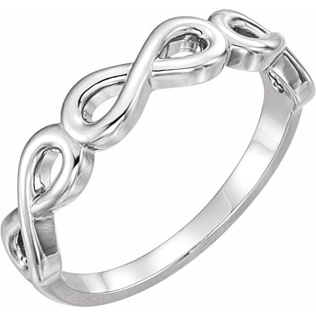 Sterling Silver Stackable Infinity-Inspired Ring 1