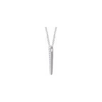 14K White 1/4 CTW Diamond Graduated 16-18" Bar Necklace 2