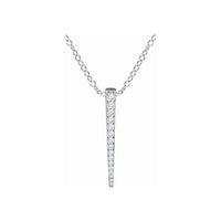14K White 1/4 CTW Diamond Graduated 16-18" Bar Necklace 1