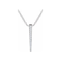 14K White 1/4 CTW Diamond Graduated 16-18" Bar Necklace 1