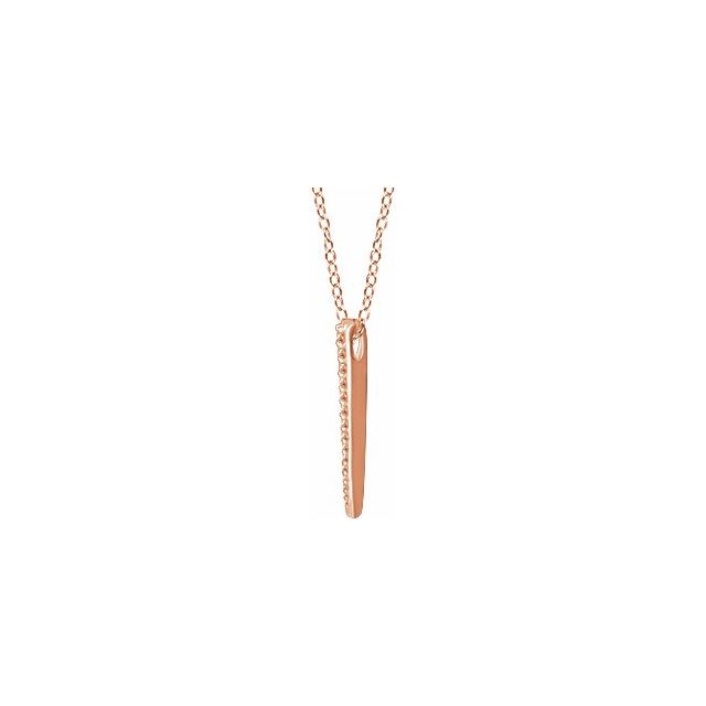 14K Rose 1/4 CTW Diamond Graduated Bar 16-18" Necklace 2