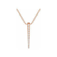 14K Rose 1/4 CTW Diamond Graduated Bar 16-18" Necklace 1