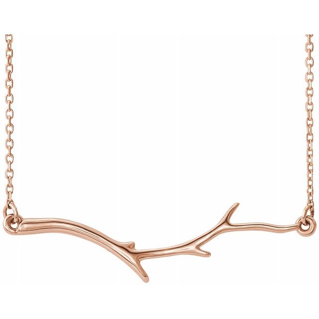 14K Rose Branch Bar 16-18" Necklace 1