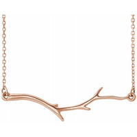 14K Rose Branch Bar 16-18" Necklace 1