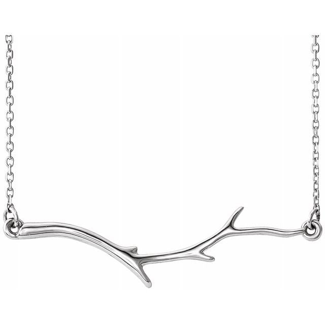Sterling Silver Branch Bar 16-18" Necklace 1