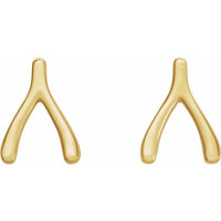 14K Yellow Wishbone Earrings 2