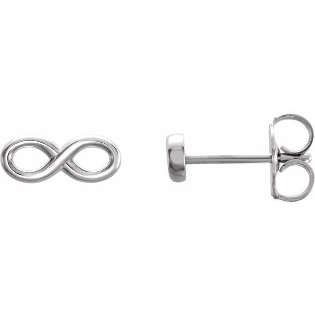 14K White Infinity-Inspired Earrings 1