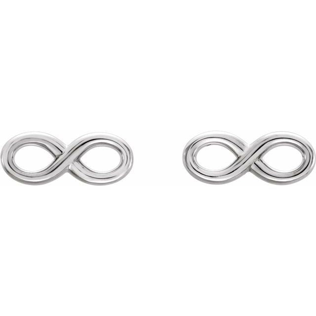 14K White Infinity-Inspired Earrings 2