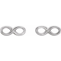 14K White Infinity-Inspired Earrings 2