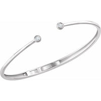 14K White 1/6 CTW Diamond Hinged Cuff Bracelet 3