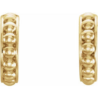 14K Yellow 12 mm Beaded Hoop Earrings 2