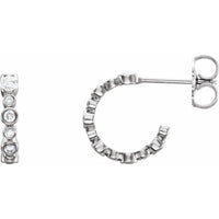14K White 1/4 CTW Diamond Hoop Earrings 1