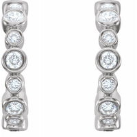 14K White 1/4 CTW Diamond Hoop Earrings 2