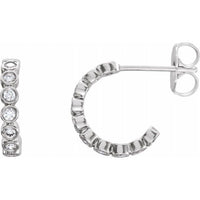 14K White 1/4 CTW Diamond Hoop Earrings 1
