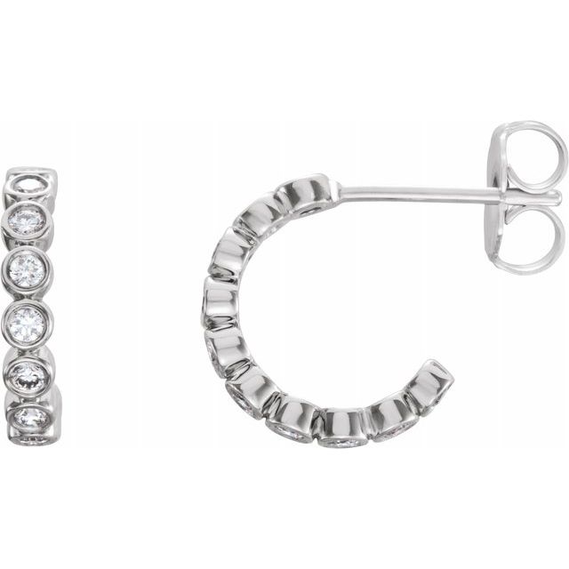 14K White 1/3 CTW Lab-Grown Diamond Hoop Earrings 1