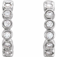 14K White 1/4 CTW Diamond Hoop Earrings 2