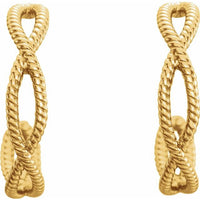 14K Yellow 20x4 mm Rope Hoop Earrings 2