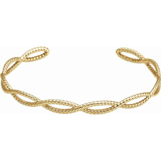 14K Yellow Rope Cuff Bracelet 1