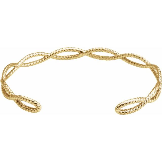 14K Yellow Rope Cuff Bracelet 2