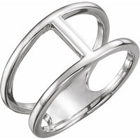 Sterling Silver 11.3 mm Negative Space Ring 1