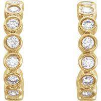 14K Yellow 1/4 CTW Diamond Hoop Earrings 2