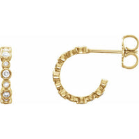 14K Yellow 1/4 CTW Diamond Hoop Earrings 1
