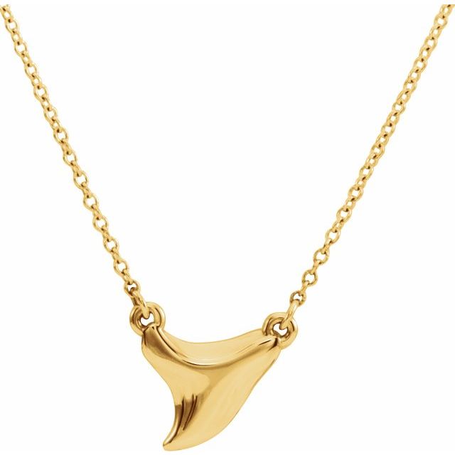 14K Yellow Shark Tooth 16-18" Necklace 1