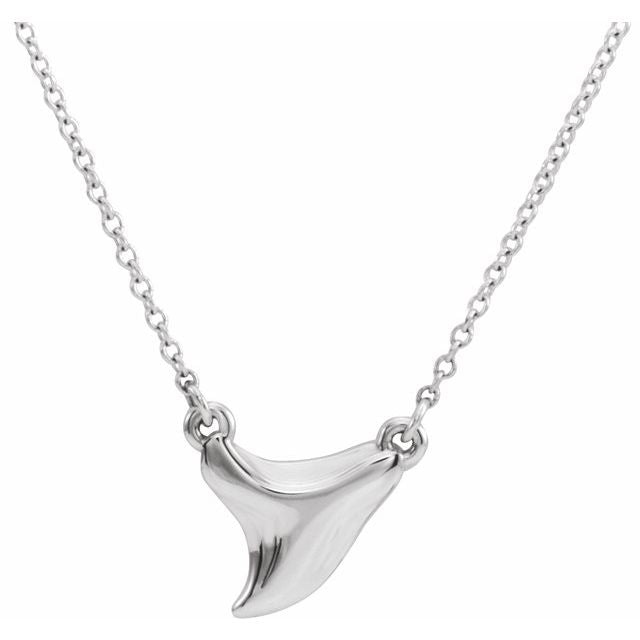 Sterling Silver Shark Tooth 16-18" Necklace 1