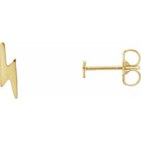 14K Yellow Lightning Bolt Earrings 1