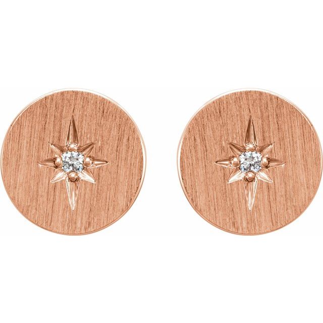 14K Rose .02 CTW Diamond Earrings 2