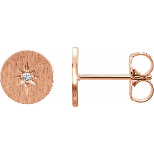 14K Rose .02 CTW Diamond Earrings 1